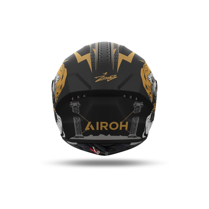 Integruotas motociklininko šalmas "Airoh CONNOR Zeus" matinis juodai auksinis