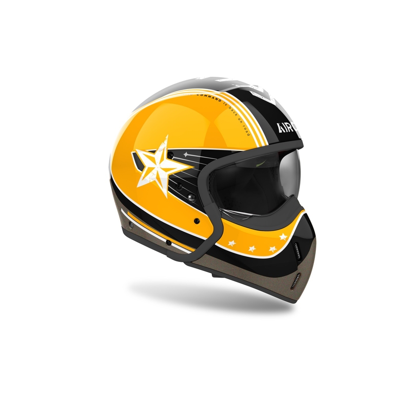 "Airoh J110 Command Modular" motociklininko šalmas blizgus geltonas