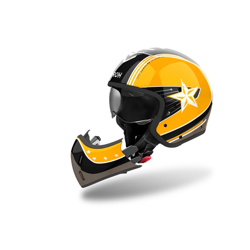 "Airoh J110 Command Modular" motociklininko šalmas blizgus geltonas