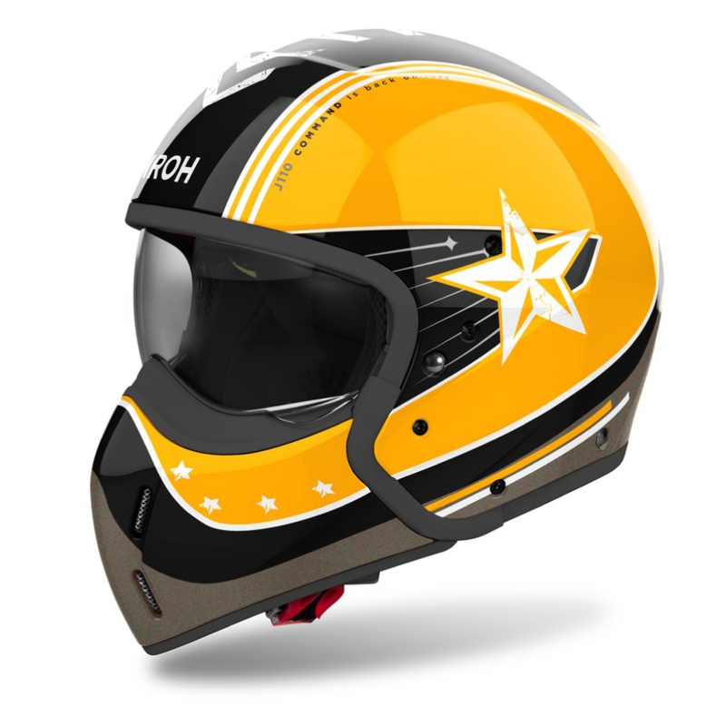 "Airoh J110 Command Modular" motociklininko šalmas blizgus geltonas