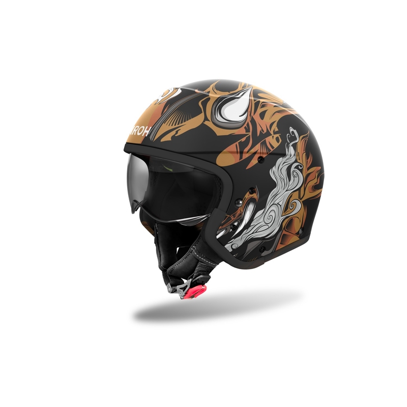 Modulinis motociklininko šalmas Airoh J110 Oni matinis juodas