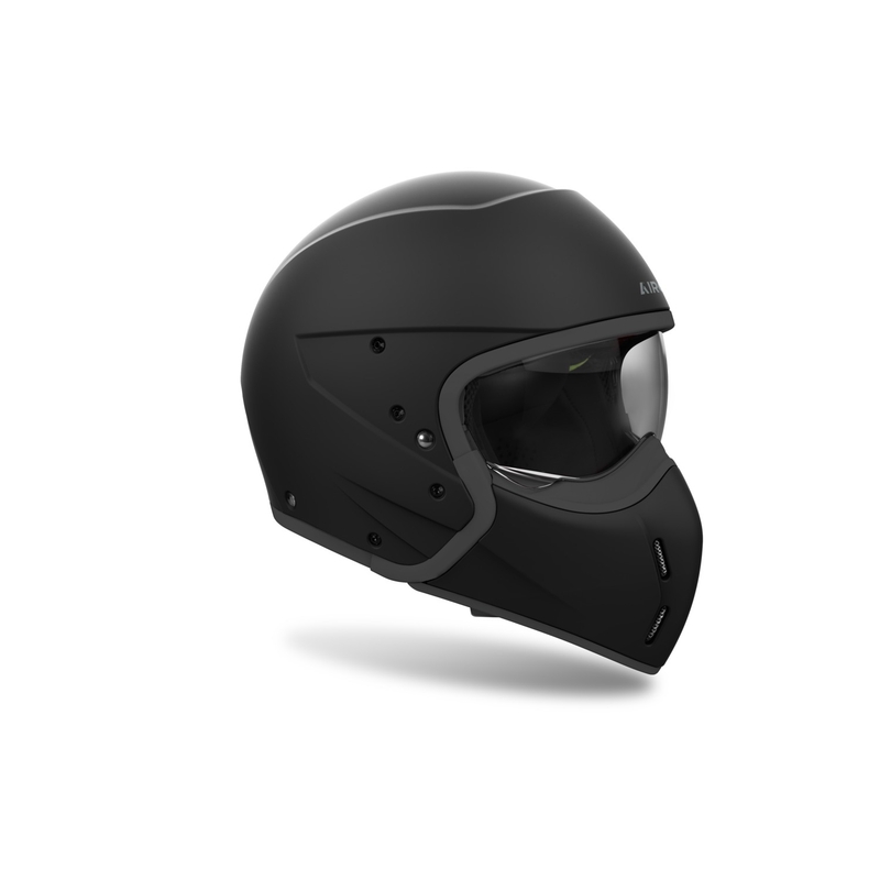Modulinis motociklininko šalmas "Airoh J110", matinės juodos spalvos