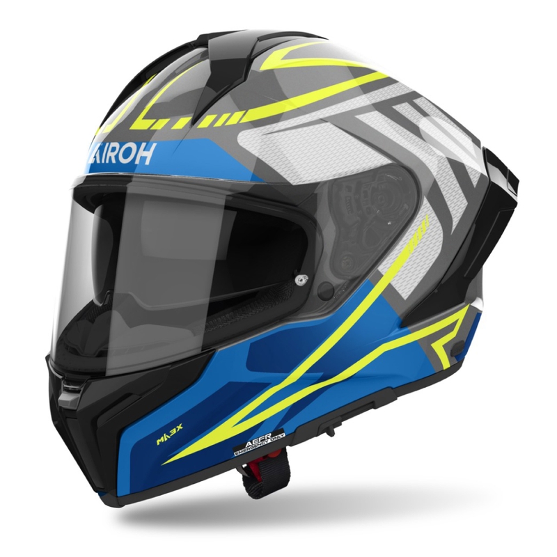 Integruotas motociklininko šalmas "Airoh MATRYX Rider" blizgiai mėlynas