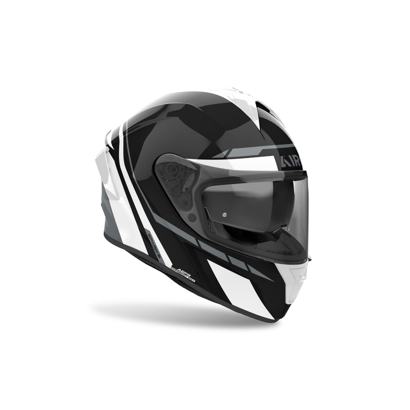 Integruotas motociklininko šalmas Airoh SPARK 2 Spinner blizgus baltas