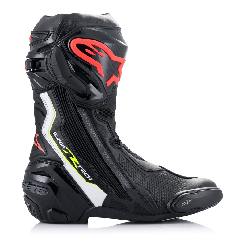 "Alpinestars Supertech R" juodai-baltai-raudonai-gelsvi motociklininko batai
