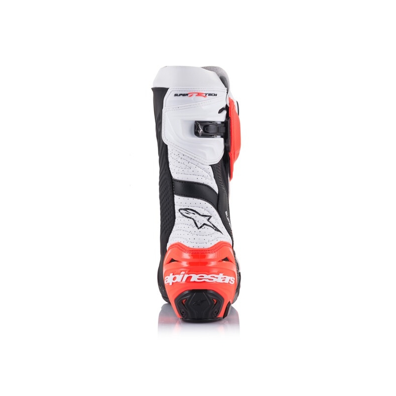 Alpinestars Supertech R Vented Black-White-Fluo Red motociklų batai