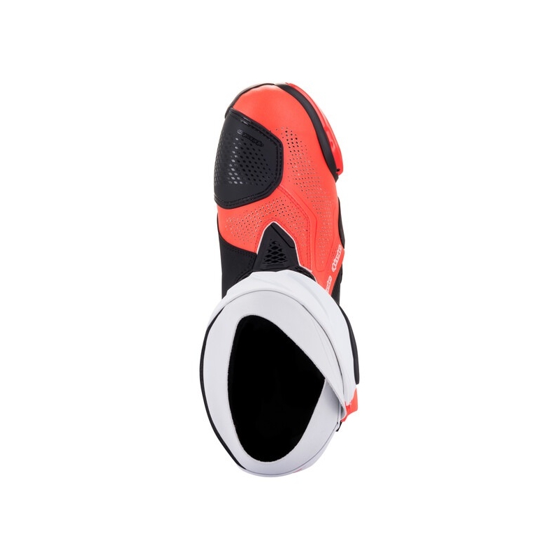 Alpinestars Supertech R Vented Black-White-Fluo Red motociklų batai