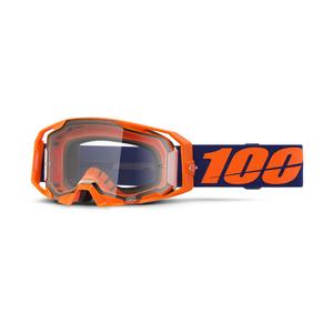 Motokroso akiniai 100% ARmatic Neon Orange su skaidriu stiklu