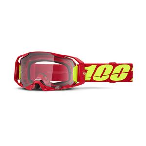 Motokroso akiniai 100% ARmatic raudoni su skaidriu stiklu