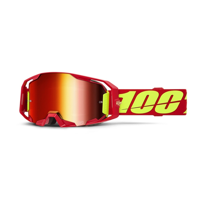 Motokroso akiniai 100% ARmatic raudoni su raudonu stiklu