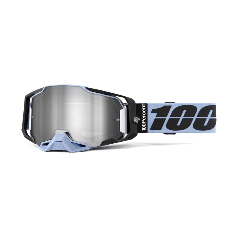 Motokroso akiniai 100% ARMEGA PETROS silver plexi
