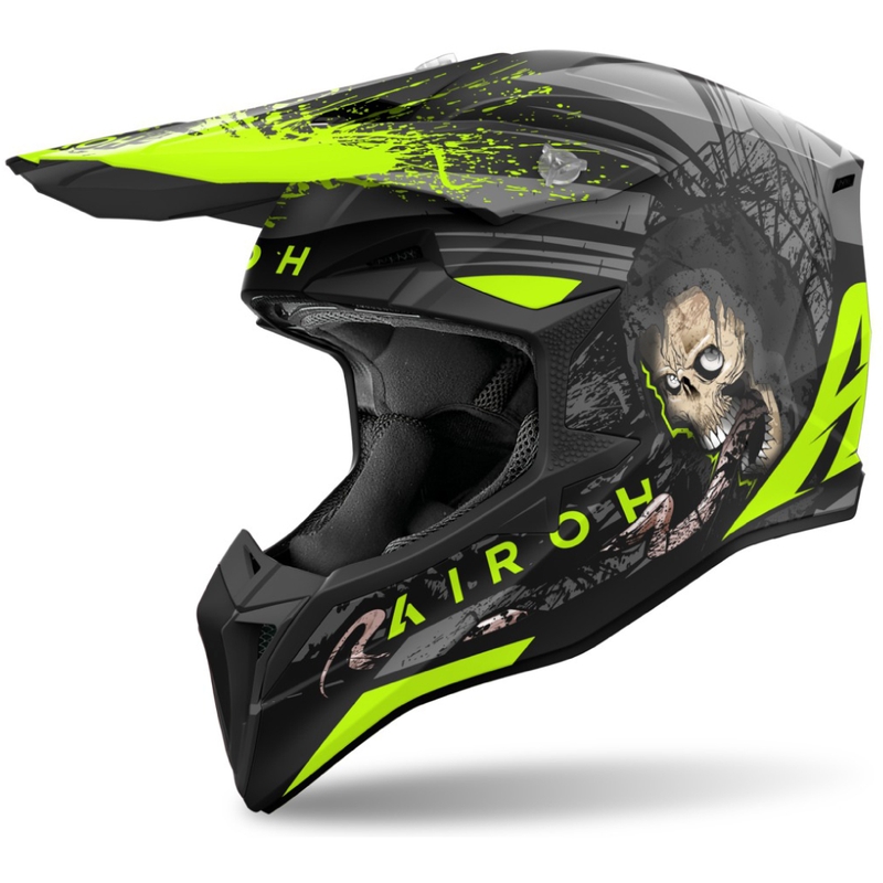 Motokroso šalmas Airoh Wraaap Darkness matinis