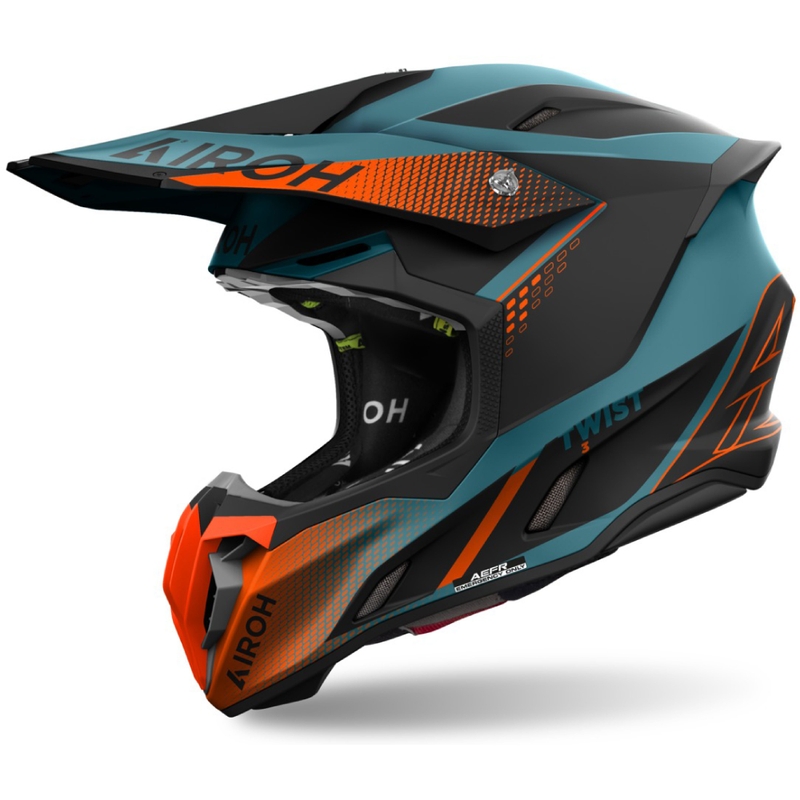 Motokroso šalmas Airoh Twist 3 Shard matinis oranžinis