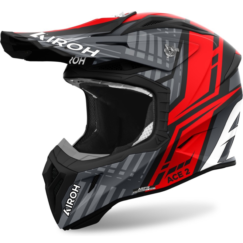 Motokroso šalmas Airoh Aviator Ace 2 Proud matinės raudonos spalvos