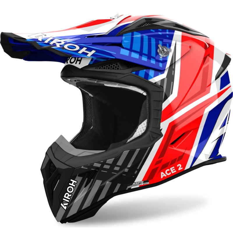 Motokroso šalmas Airoh Aviator Ace 2 Proud blue-red glossy
