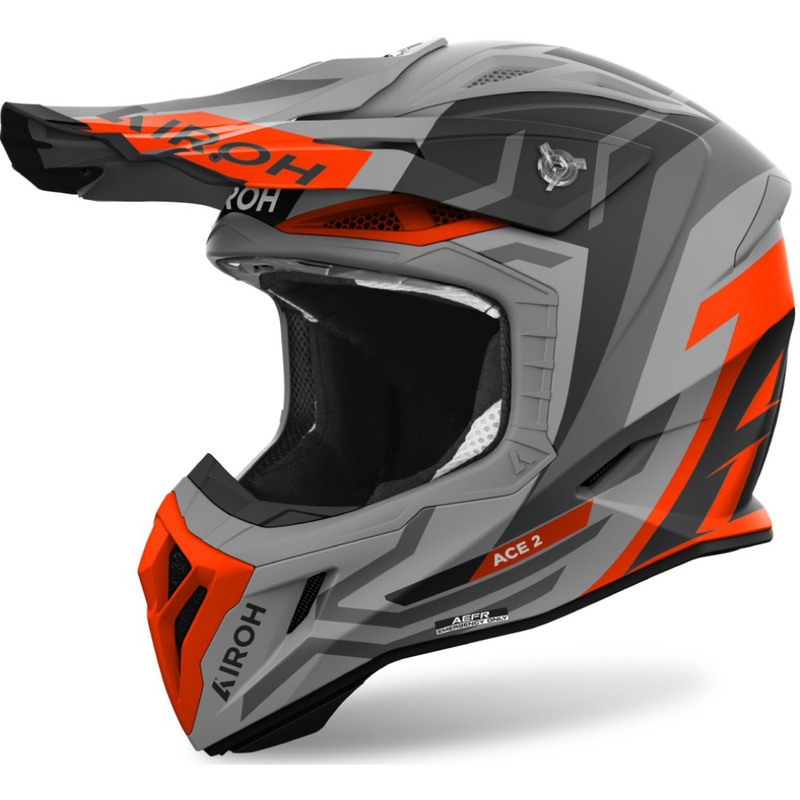 Motokroso šalmas Airoh Aviator Ace 2 Ground matinis oranžinis