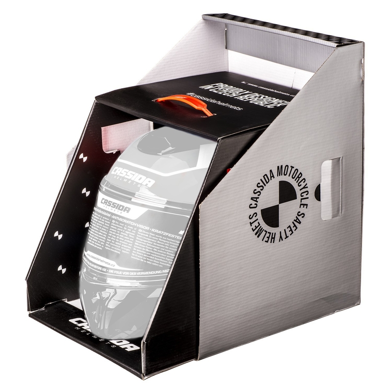 "Cassida Modulo 2.1 Profile" apverčiamas motociklininko šalmas matinis, juodas, pilkai oranžinis