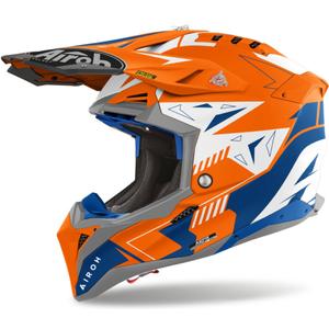 Motokroso šalmas Airoh Aviator 3 Spin fluo orange matinis