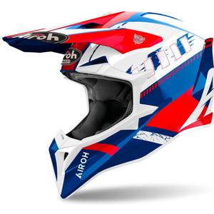Motokrosová helma Airoh Wraaap Feel lesklá modro-červená