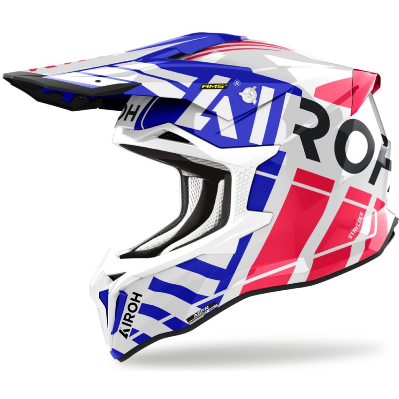Motokrosová helma Airoh Strycker Brave 2024 lesklá modro-červená výprodej