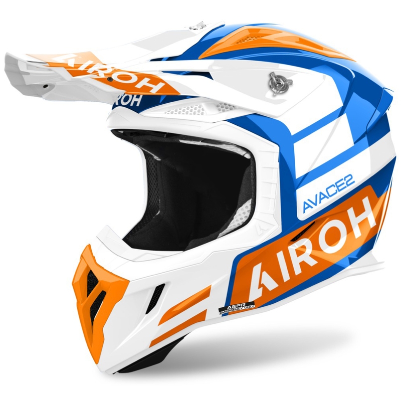 Motokroso šalmas Airoh Aviator Ace 2 Sake blizgus oranžinis