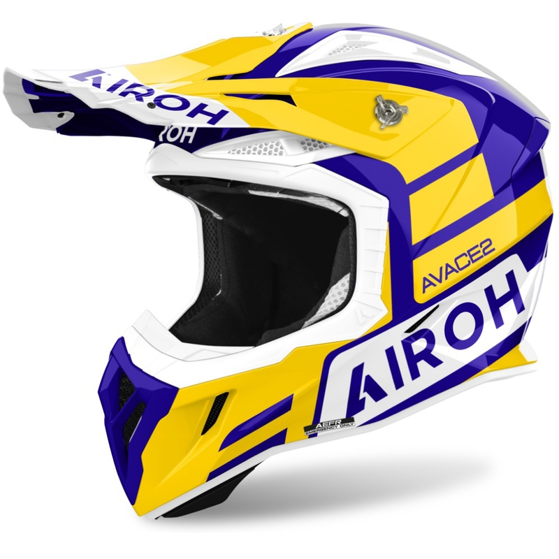 Motokroso šalmas Airoh Aviator Ace 2 Sake blizgus geltonas