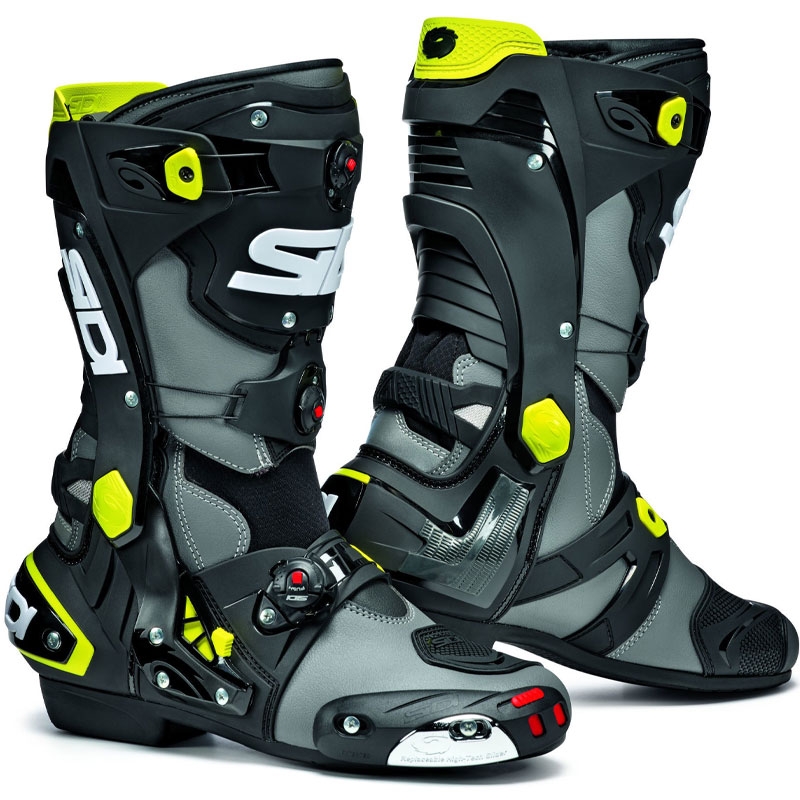 Motociklininko batai SIDI REX pilkai-juoda-fluo yellow