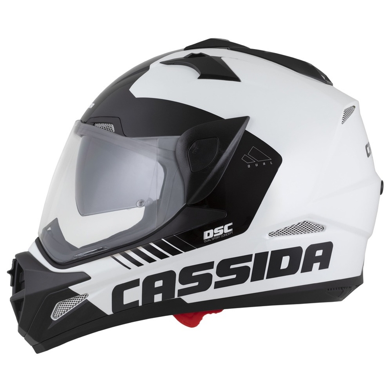 Enduro šalmas Cassida Tour 2.0 Dual fluo geltona-juoda su juodu matiniu skydeliu