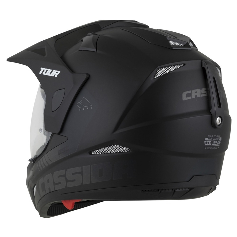 Enduro šalmas Cassida Tour 2.0 Dual matinis juodai pilkas su juodu matiniu skydeliu