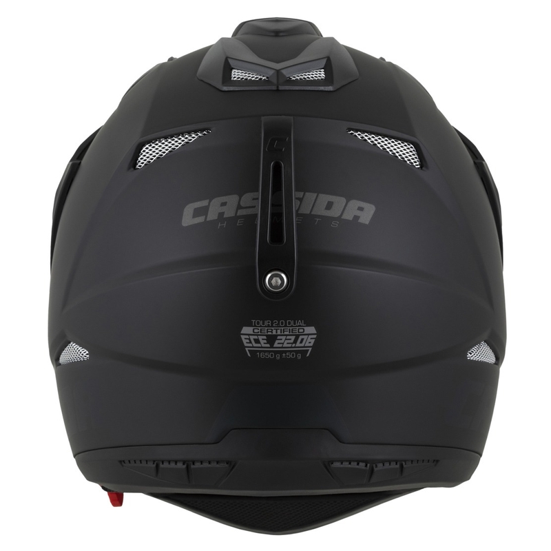 Enduro šalmas Cassida Tour 2.0 Dual matinis juodai pilkas su juodu matiniu skydeliu