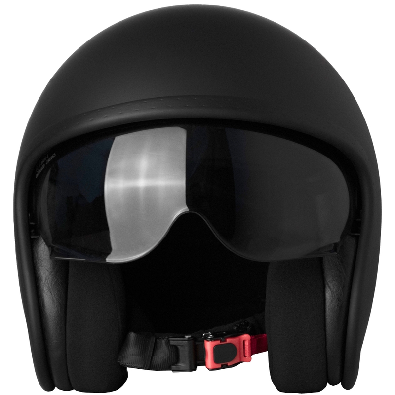 Atviras motociklininko šalmas Street Racer Shadow II matinės juodos spalvos