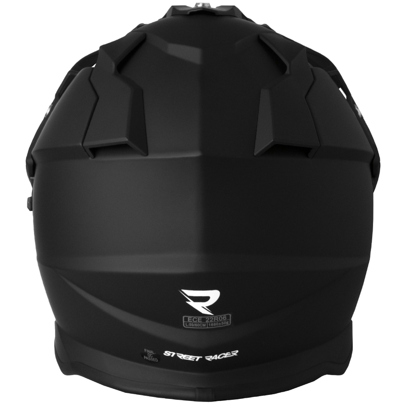 Enduro motociklo šalmas Street Racer Ignite matinės juodos spalvos