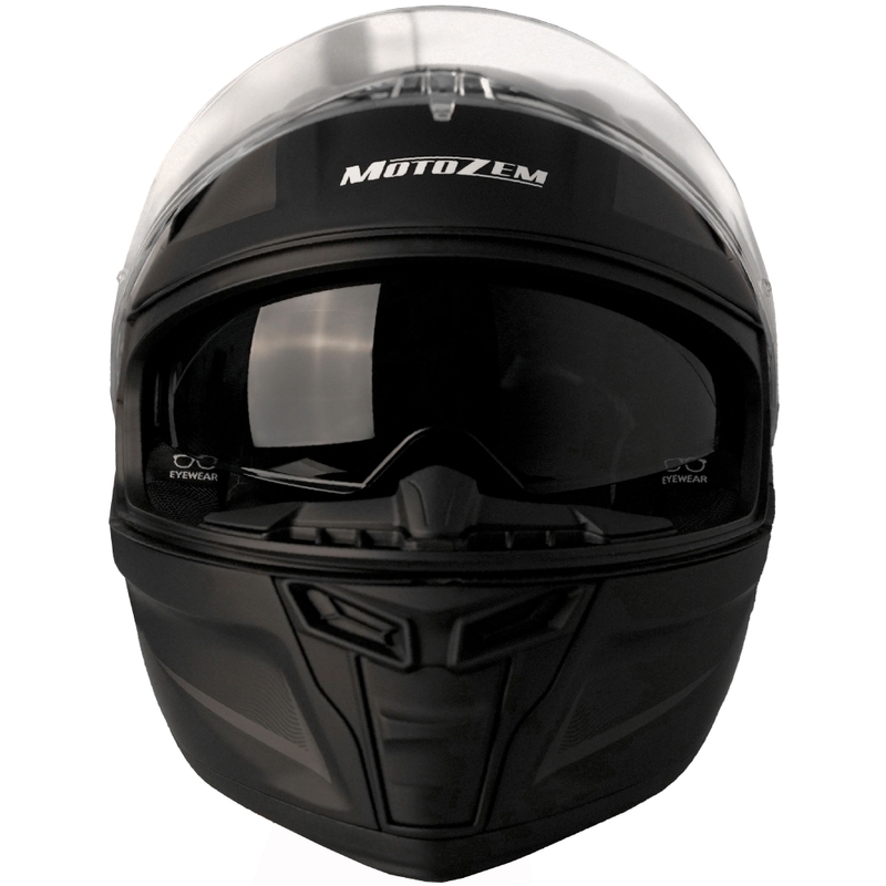 „MotoZem Guardian“ motociklo šalmas, matinės juodos spalvos, uždaras