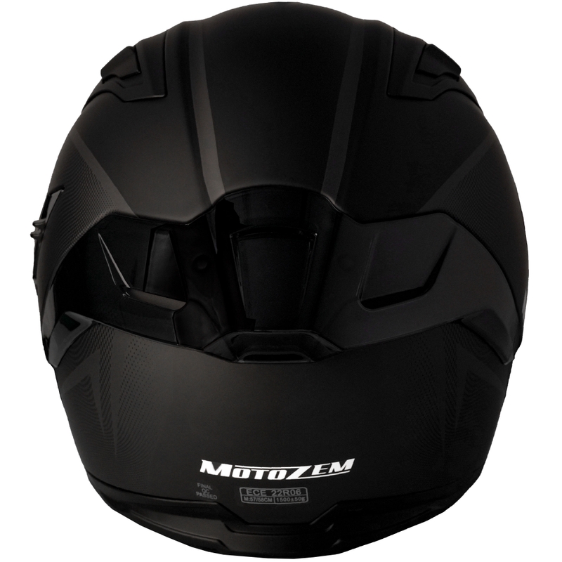 „MotoZem Guardian“ motociklo šalmas, matinės juodos spalvos, uždaras