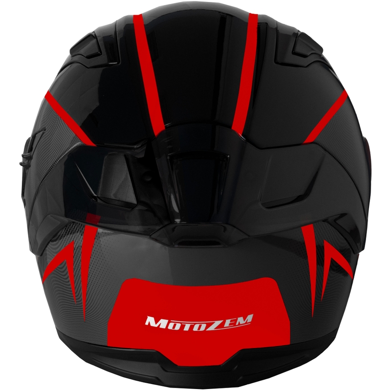 Integruotas motociklininko šalmas Motozem Guardian juodas-raudonas