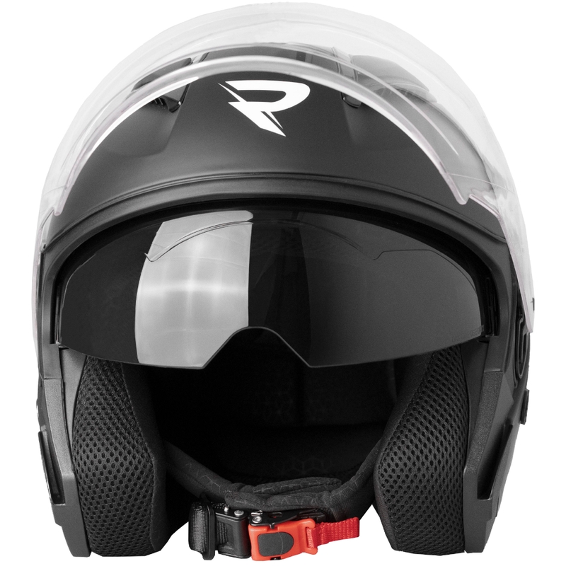 Atviras motociklininko šalmas Street Racer Sonic matinis juodas-fluo geltonas