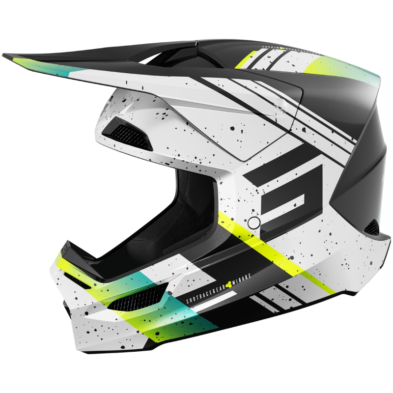 Motokroso šalmas "Shot Furious Mirage" mėlyna-fluo geltona