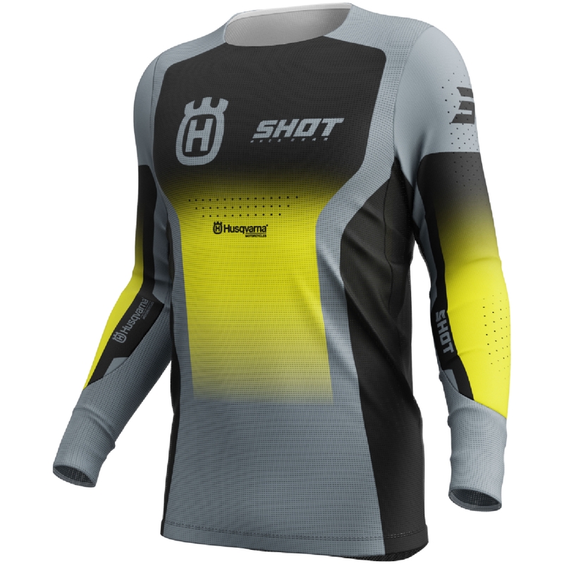Motokroso marškinėliai Shot Aerolite HVA black-grey