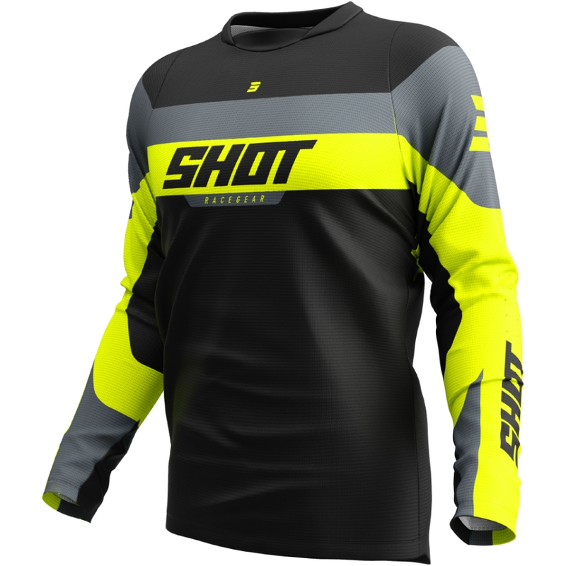 Motokroso marškinėliai Shot Devo League fluo yellow
