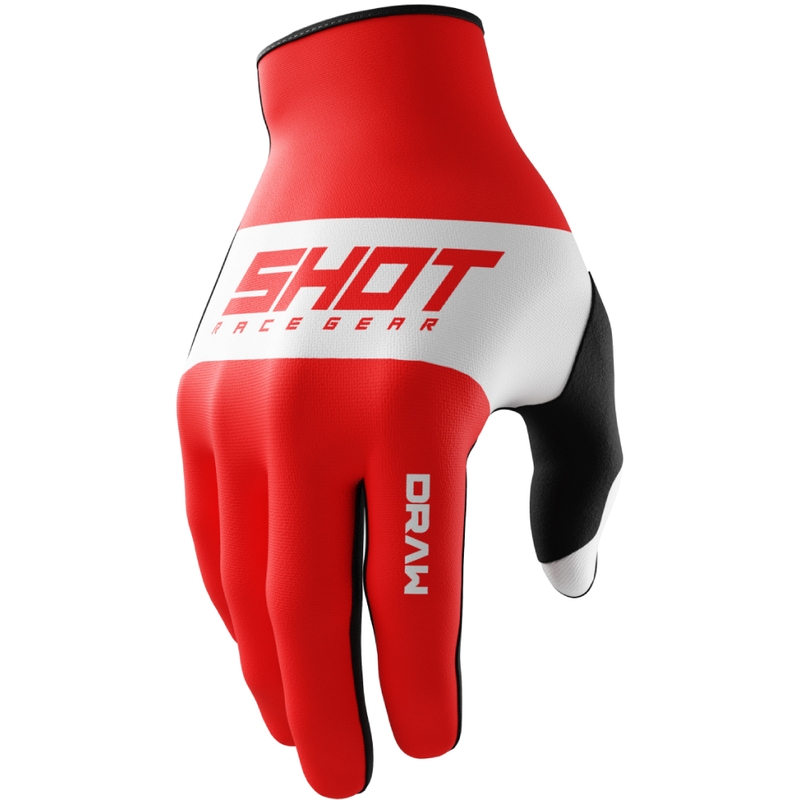 Vaikiškos motokroso pirštinės Shot Draw Sky red