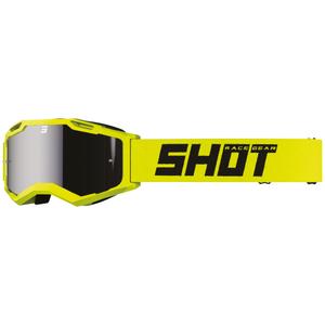 Motokroso akiniai Shot Assault 2.0 Solid fluo yellow su iridžio lęšiais