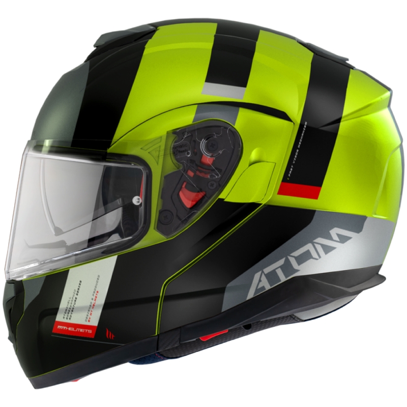 Vyklápěcí přilba na motorku MT Atom SV Gorex C3 černo-šedo-fluo žlutá výprodej