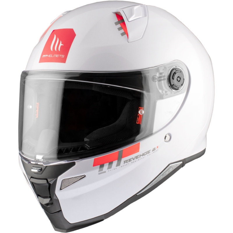 MT REVENGE 2 S SOLID A0 integralus motociklininko šalmas blizgus baltas