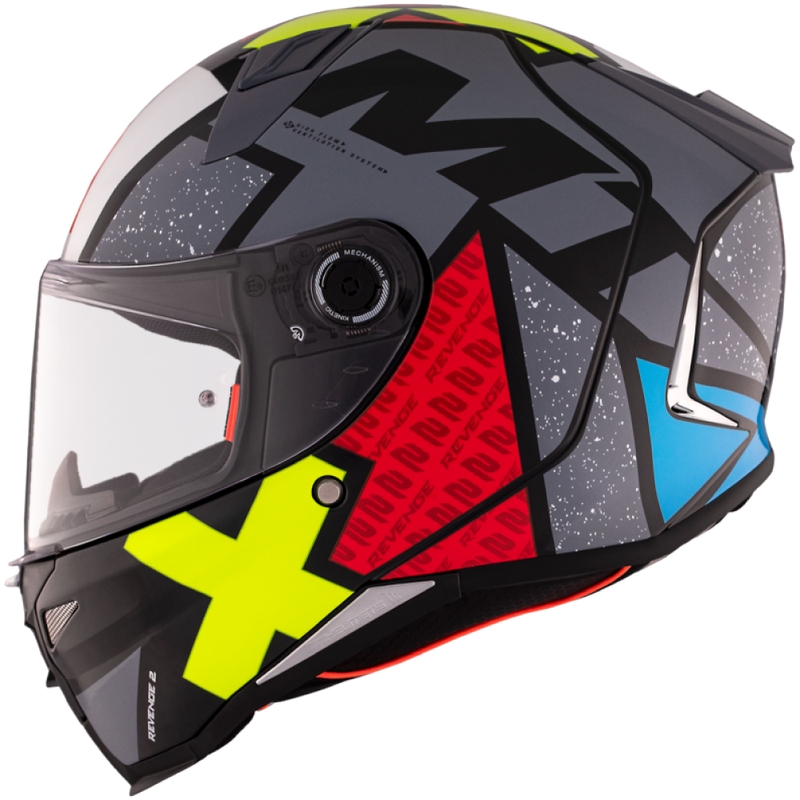 MT REVENGE 2 S Light CO integralinis motociklininko šalmas blizgus juodas-raudonas-geltonas