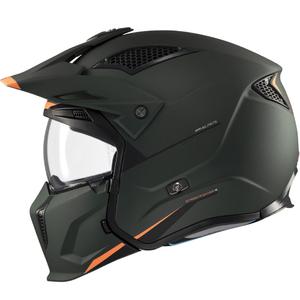 Atviras šalmas su kauke MT Streetfighter SV S Solid A6 matinės žalios spalvos