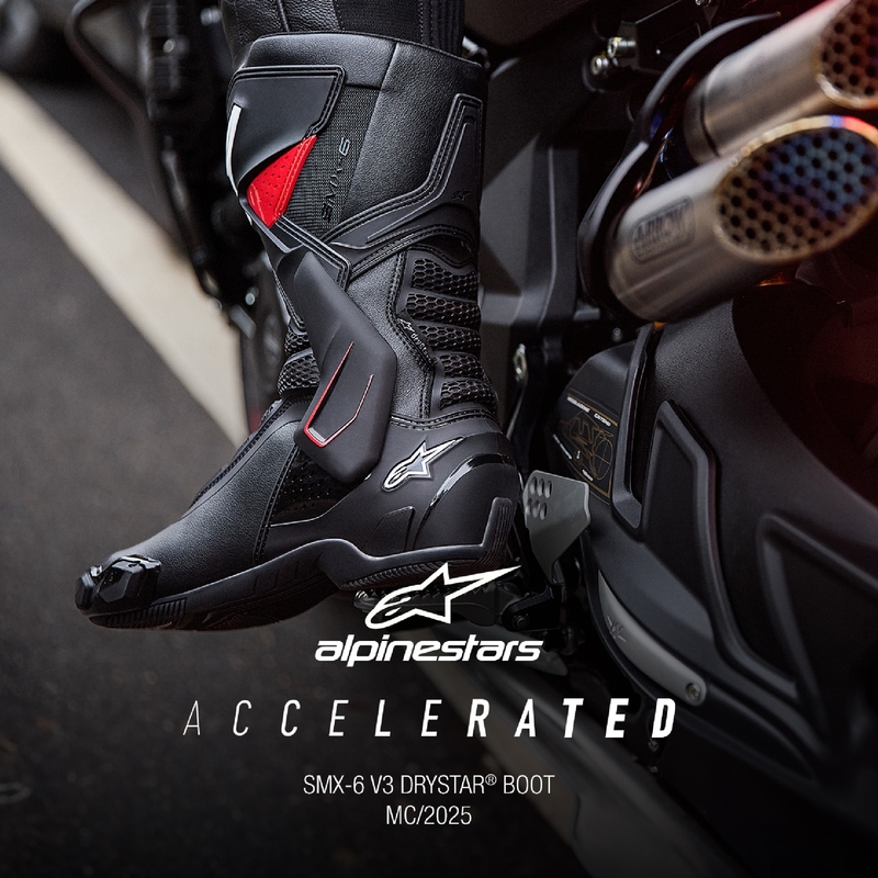Alpinestars SMX-6 3 Drystar juodai raudoni motociklininko batai