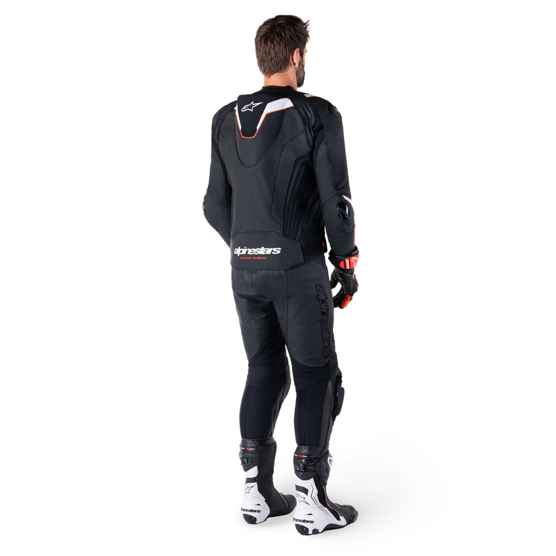 "Alpinestars Missile 3 Ignition" juodai balta odinė motociklininko striukė