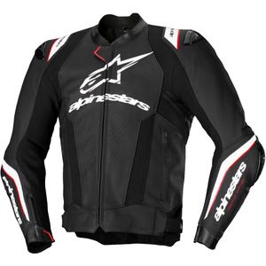 "Alpinestars Missile 3 Ignition" juodai balta odinė motociklininko striukė
