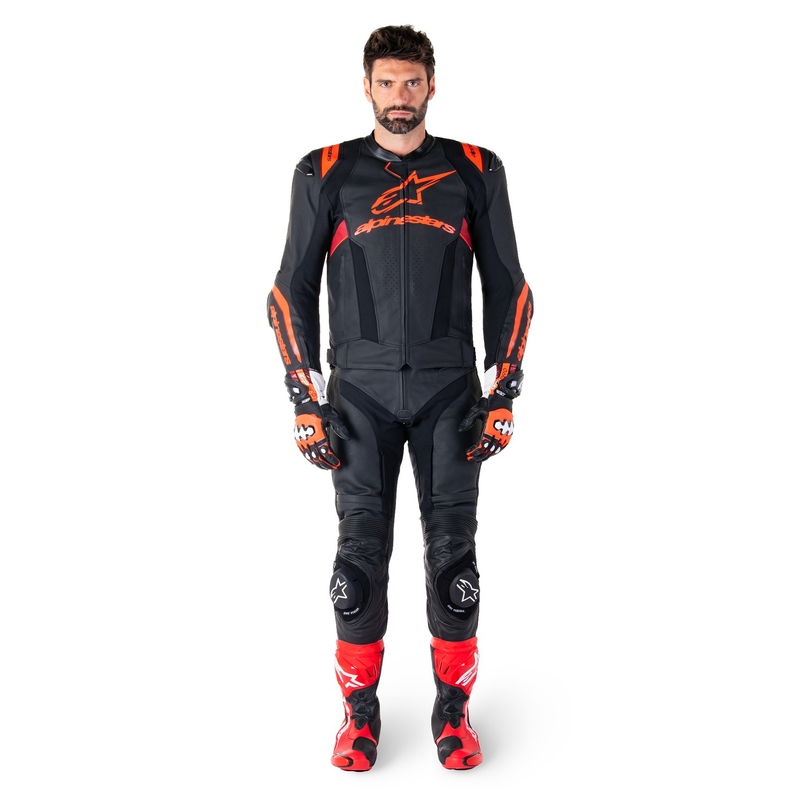 Alpinestars Missile 3 Ignition Black-Fluo Red-Dark Red odinė motociklininko striukė