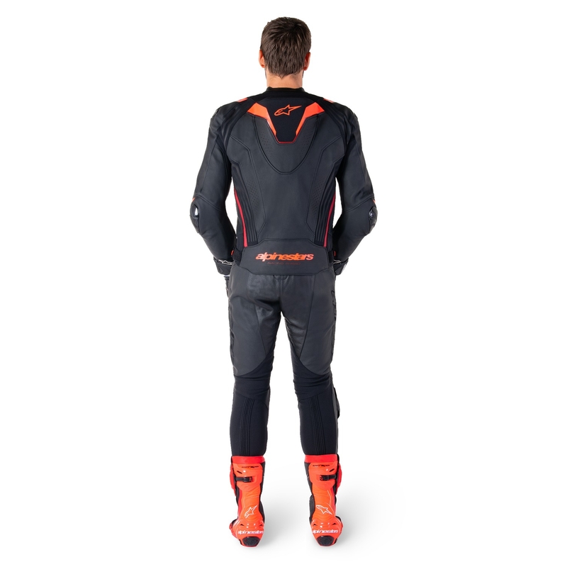 Alpinestars Missile 3 Ignition Black-Fluo Red-Dark Red odinė motociklininko striukė